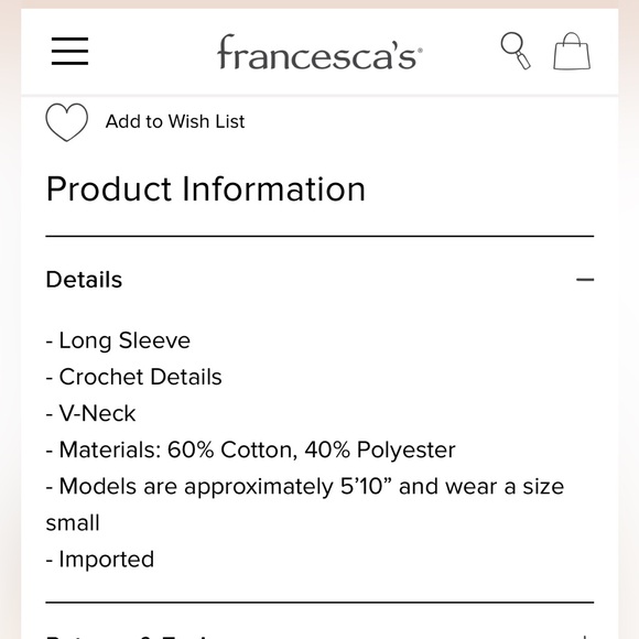 Francesca's Collections Cream Lace Detail Sweatshirt - Picture 3 of 3